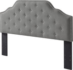 Ball & Cast Tufted Velvet Upholstered Headboard Channel, Queen Full Size Bed Adjusted Height 42-50 inch, Rose - Grand Goldman