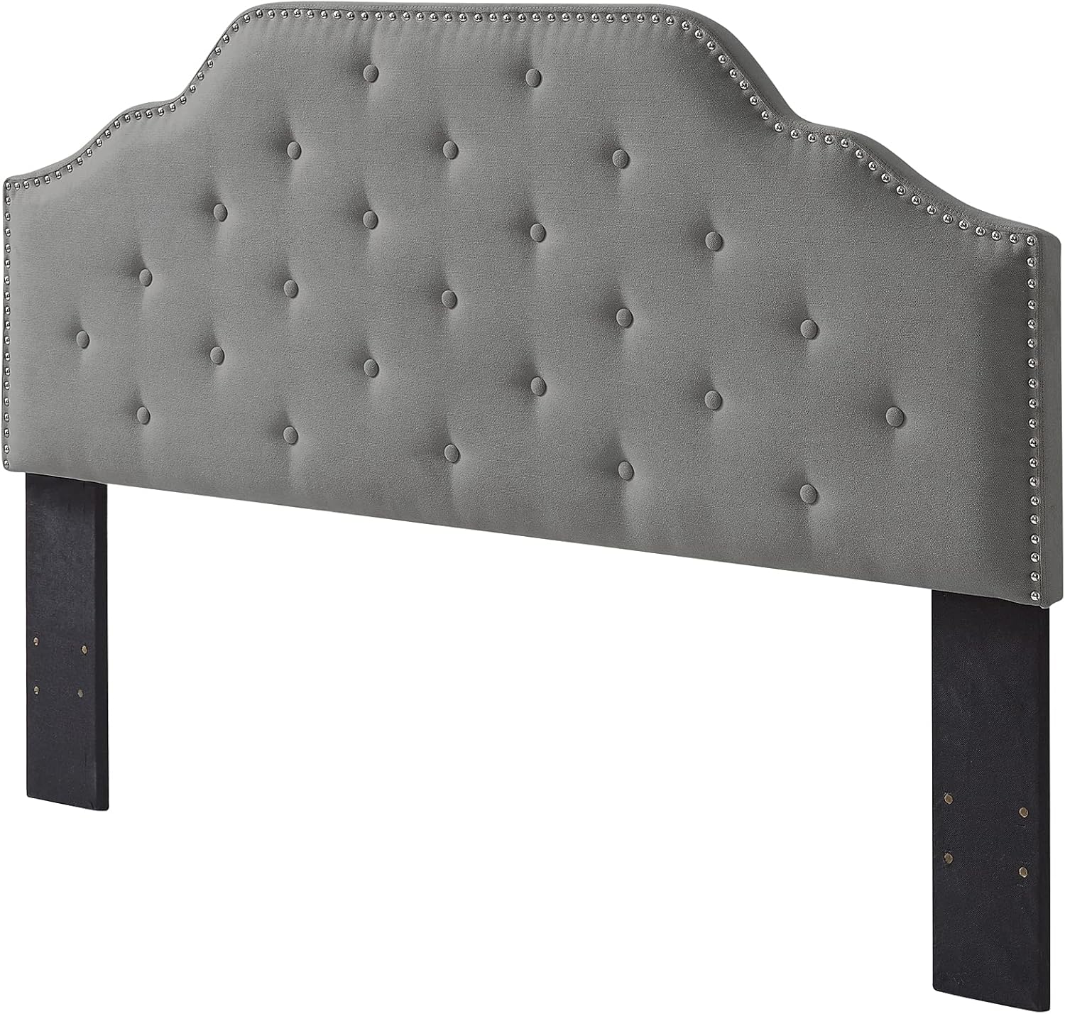 Ball & Cast Tufted Velvet Upholstered Headboard Channel, Queen Full Size Bed Adjusted Height 42-50 inch, Rose - Grand Goldman