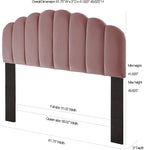 Ball & Cast Tufted Velvet Upholstered Headboard Channel, Queen Full Size Bed Adjusted Height 42-50 inch, Rose - Grand Goldman