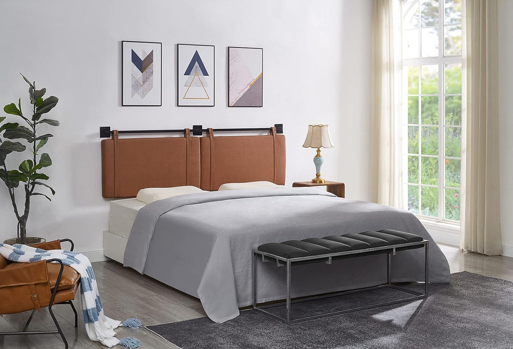 Ball & Cast Tufted Velvet Upholstered Headboard Channel, Queen Full Size Bed Adjusted Height 42-50 inch, Rose - Grand Goldman