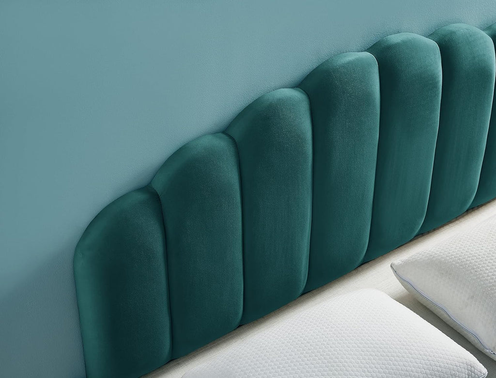 Ball & Cast Tufted Velvet Upholstered Headboard Channel, Queen Full Size Bed Adjusted Height 42-50 inch, Rose - Grand Goldman