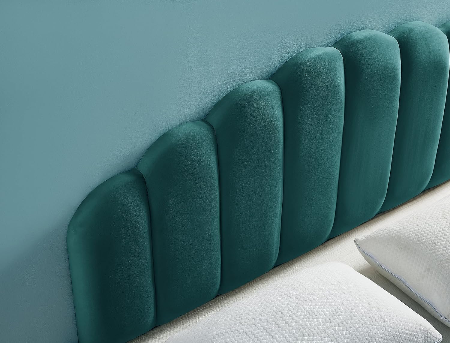 Ball & Cast Tufted Velvet Upholstered Headboard Channel, Queen Full Size Bed Adjusted Height 42-50 inch, Rose - Grand Goldman