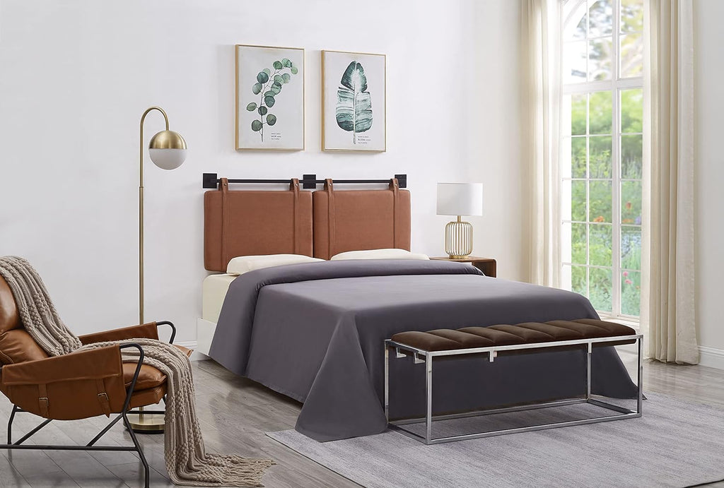 Ball & Cast Tufted Velvet Upholstered Headboard Channel, Queen Full Size Bed Adjusted Height 42-50 inch, Rose - Grand Goldman