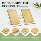 Bamboo Cutting Board, Durable Wood Cutting Boards for Kitchen with Deep Juice Grooves & Built-in Handles, Ideal Charcuterie & Chopping for Meat, Vegetables and Fruits Ideas Kitchen Gift for Home Cooks - Grand Goldman