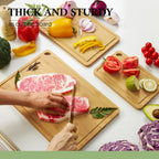 Bamboo Cutting Board, Durable Wood Cutting Boards for Kitchen with Deep Juice Grooves & Built-in Handles, Ideal Charcuterie & Chopping for Meat, Vegetables and Fruits Ideas Kitchen Gift for Home Cooks - Grand Goldman