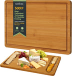 Bamboo Cutting Board, Durable Wood Cutting Boards for Kitchen with Deep Juice Grooves & Built-in Handles, Ideal Charcuterie & Chopping for Meat, Vegetables and Fruits Ideas Kitchen Gift for Home Cooks - Grand Goldman