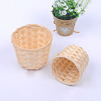 Bamboo Storage Baskets Straw Patchwork Handmade Laundry Wicker Rattan Seagrass Belly Garden Flower Kitchen Storage Basket 1PC - Grand Goldman