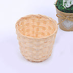 Bamboo Storage Baskets Straw Patchwork Handmade Laundry Wicker Rattan Seagrass Belly Garden Flower Kitchen Storage Basket 1PC - Grand Goldman