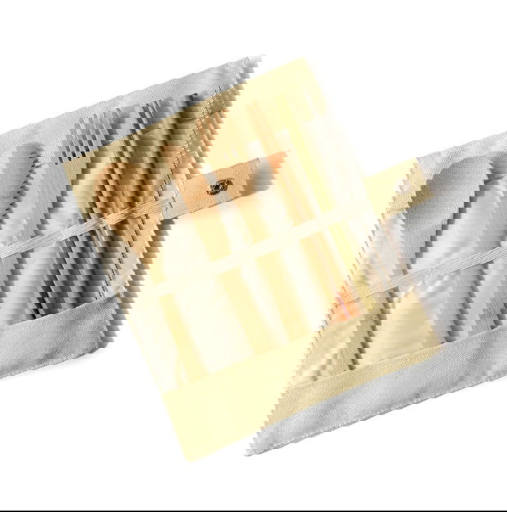 Bamboo Utensils Wooden Travel Cutlery Set Reusable Utensils With Pouch Camping Utensils Zero Waste Fork Spoon Knife Flatware Set - Grand Goldman