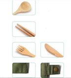 Bamboo Utensils Wooden Travel Cutlery Set Reusable Utensils With Pouch Camping Utensils Zero Waste Fork Spoon Knife Flatware Set - Grand Goldman