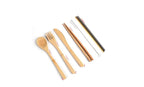 Bamboo Utensils Wooden Travel Cutlery Set Reusable Utensils With Pouch Camping Utensils Zero Waste Fork Spoon Knife Flatware Set - Grand Goldman