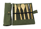 Bamboo Utensils Wooden Travel Cutlery Set Reusable Utensils With Pouch Camping Utensils Zero Waste Fork Spoon Knife Flatware Set - Grand Goldman
