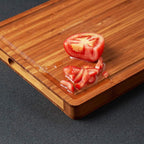 Bamboo Wood Cutting Board for Kitchen, 1" Thick Butcher Block, Cheese Charcuterie Board, with Side Handles and Juice Grooves, 16x11" - Grand Goldman