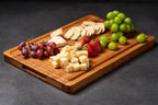 Bamboo Wood Cutting Board for Kitchen, 1" Thick Butcher Block, Cheese Charcuterie Board, with Side Handles and Juice Grooves, 16x11" - Grand Goldman