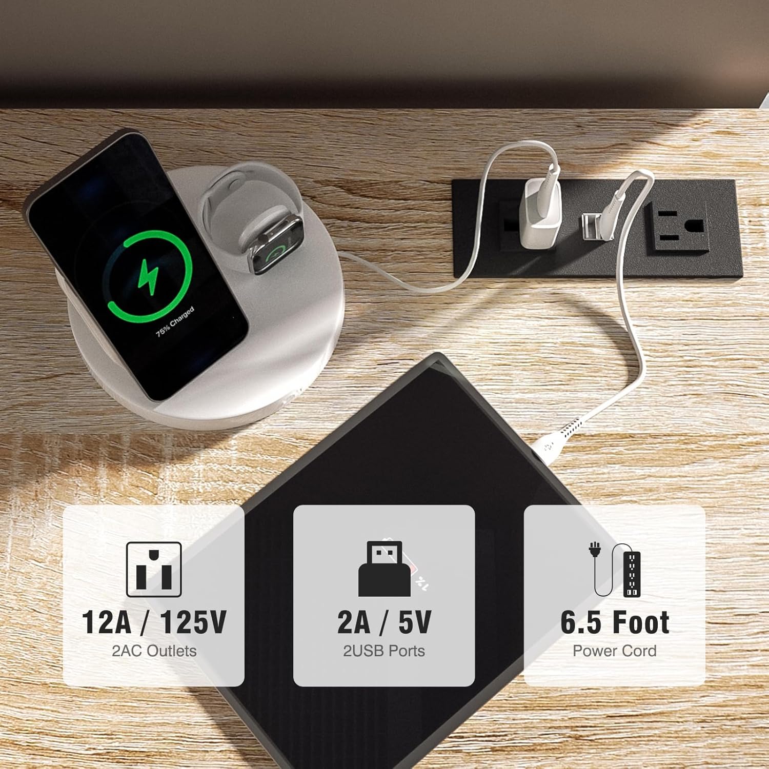 Bar Cabinets for Home,LED Coffee Bar with Power Outlets,47 Inch Sideboard,Industrial Liquor Cabinet with Wine Rack and Glass Holder,Kitchen,Dining Room,Grey - Grand Goldman