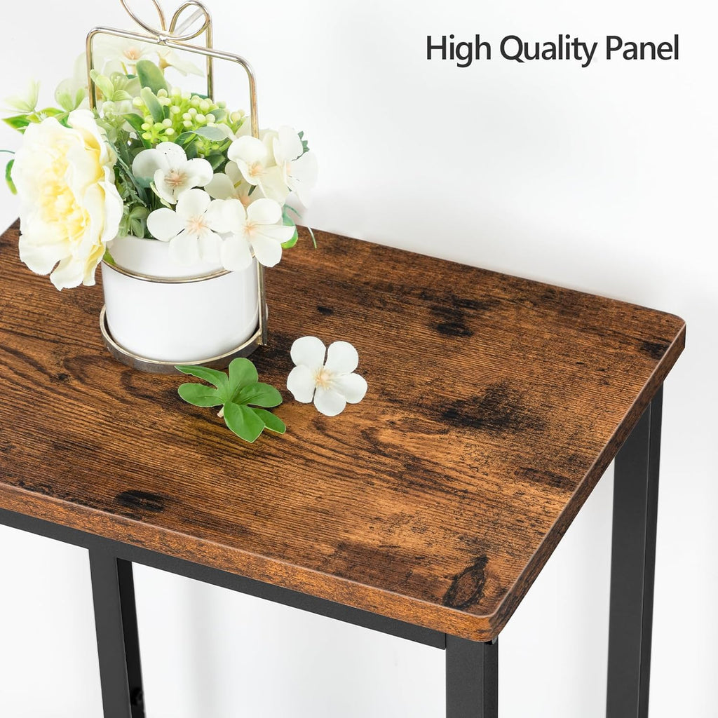 Bar Stools, Set of 2 Bar Chairs, Kitchen Breakfast Bar Stools with Footrest, 25.8" Dining Stools, Rectangular Industrial Bar Chairs, for Dining Room, Kitchen,Rustic Brown BAHR0101Z - Grand Goldman