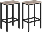 Bar Stools, Set of 2 Bar Chairs, Kitchen Breakfast Bar Stools with Footrest, 25.8" Dining Stools, Rectangular Industrial Bar Chairs, for Dining Room, Kitchen,Rustic Brown BAHR0101Z - Grand Goldman