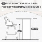 Bar Stools Set of 3, 26" Swivel Counter Height Bar Stools with High Back, Linen Kitchen Barstools Counter Height for Kitchen Island (Dark Grey, 3PCS 26" Counter Stools) - Grand Goldman