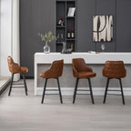 Bar Stools Set of 3, 26" Swivel Counter Height Bar Stools with High Back, Linen Kitchen Barstools Counter Height for Kitchen Island (Dark Grey, 3PCS 26" Counter Stools) - Grand Goldman