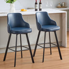 Bar Stools Set of 3, 26" Swivel Counter Height Bar Stools with High Back, Linen Kitchen Barstools Counter Height for Kitchen Island (Dark Grey, 3PCS 26" Counter Stools) - Grand Goldman