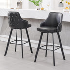 Bar Stools Set of 3, 26" Swivel Counter Height Bar Stools with High Back, Linen Kitchen Barstools Counter Height for Kitchen Island (Dark Grey, 3PCS 26" Counter Stools) - Grand Goldman