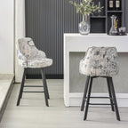 Bar Stools Set of 3, 26" Swivel Counter Height Bar Stools with High Back, Linen Kitchen Barstools Counter Height for Kitchen Island (Dark Grey, 3PCS 26" Counter Stools) - Grand Goldman