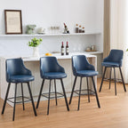 Bar Stools Set of 3, 26" Swivel Counter Height Bar Stools with High Back, Linen Kitchen Barstools Counter Height for Kitchen Island (Dark Grey, 3PCS 26" Counter Stools) - Grand Goldman