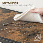 Bar Table with LED Lights, Counter Height Table, Bar Height Table, Pub Table, Gaming Table, Metal Frame, for Living Room, Dining Room, Pub, Rustic Brown and Black BT01DBR - Grand Goldman