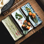 Barbecue Plate Rectangular Sushi Ceramic Plate - Grand Goldman