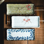 Barbecue Plate Rectangular Sushi Ceramic Plate - Grand Goldman