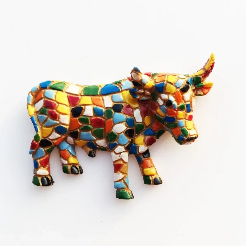 Barcelon Spain fridge magnets Travel Commemorative Hand-painted Lizard Bull Owl Evil Crafts Magnetic magnets for refrigerators - Grand Goldman