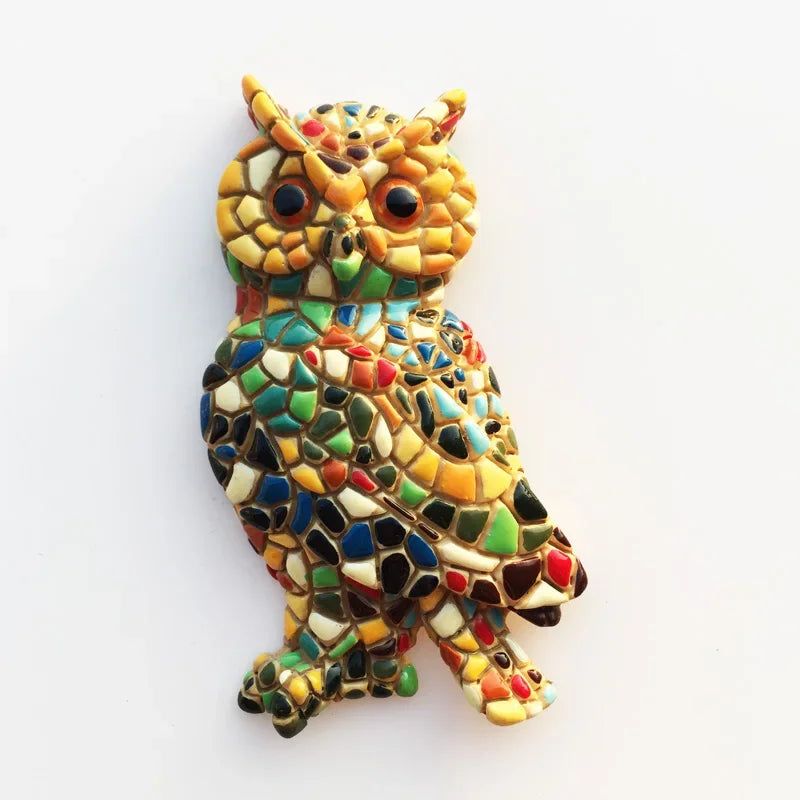 Barcelon Spain fridge magnets Travel Commemorative Hand-painted Lizard Bull Owl Evil Crafts Magnetic magnets for refrigerators - Grand Goldman