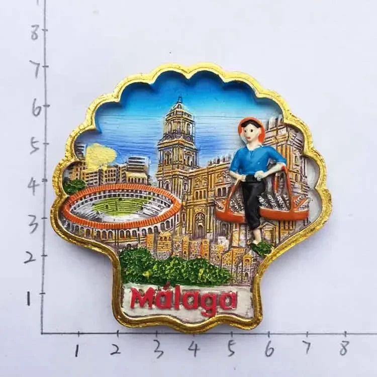 Barcelona Spain Fridge Magnets Columbus Granada Ibiza Sevilia Maalaga Souvenir Refrigerator Magnets Stickers Home Kitchen Decor - Grand Goldman