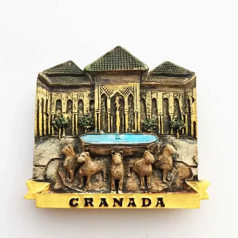 Barcelona Spain Fridge Magnets Columbus Granada Ibiza Sevilia Maalaga Souvenir Refrigerator Magnets Stickers Home Kitchen Decor - Grand Goldman