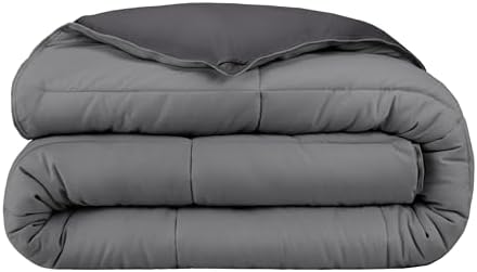 Bare Home Extra Long Comforter - Reversible Colors - Goose Down Alternative - Ultra-Soft - Premium 1800 Series - All Season Warmth - Bedding Comforter (Twin/Twin XL, Dark Blue/Grey) - Grand Goldman