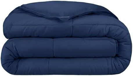 Bare Home Extra Long Comforter - Reversible Colors - Goose Down Alternative - Ultra-Soft - Premium 1800 Series - All Season Warmth - Bedding Comforter (Twin/Twin XL, Dark Blue/Grey) - Grand Goldman