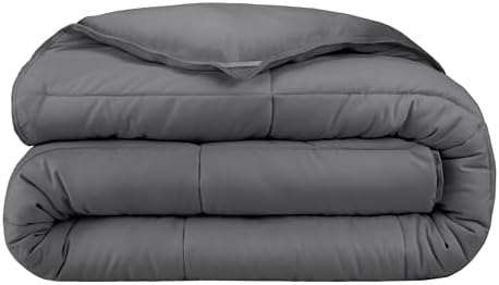 Bare Home Extra Long Comforter - Reversible Colors - Goose Down Alternative - Ultra-Soft - Premium 1800 Series - All Season Warmth - Bedding Comforter (Twin/Twin XL, Dark Blue/Grey) - Grand Goldman