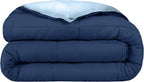 Bare Home Extra Long Comforter - Reversible Colors - Goose Down Alternative - Ultra-Soft - Premium 1800 Series - All Season Warmth - Bedding Comforter (Twin/Twin XL, Dark Blue/Grey) - Grand Goldman