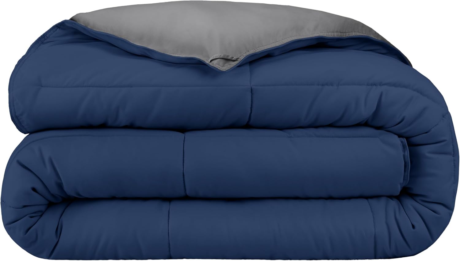 Bare Home Extra Long Comforter - Reversible Colors - Goose Down Alternative - Ultra-Soft - Premium 1800 Series - All Season Warmth - Bedding Comforter (Twin/Twin XL, Dark Blue/Grey) - Grand Goldman