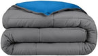 Bare Home Extra Long Comforter - Reversible Colors - Goose Down Alternative - Ultra-Soft - Premium 1800 Series - All Season Warmth - Bedding Comforter (Twin/Twin XL, Dark Blue/Grey) - Grand Goldman