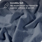Bare Home Flannel Duvet Cover Set - Full/Queen - 100% Cotton, Velvety Soft Heavyweight Premium Flannel, Double Brushed - Includes Sham Pillow Covers (Full/Queen, Heather Indigo) - Grand Goldman