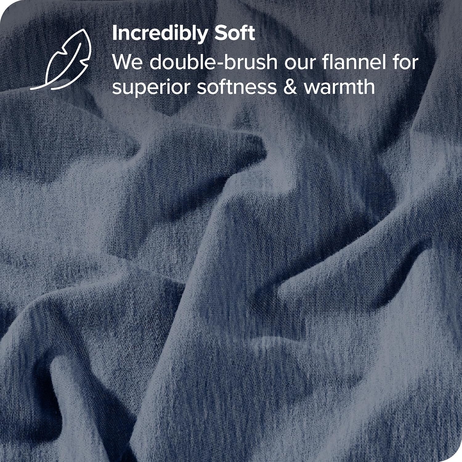 Bare Home Flannel Duvet Cover Set - Full/Queen - 100% Cotton, Velvety Soft Heavyweight Premium Flannel, Double Brushed - Includes Sham Pillow Covers (Full/Queen, Heather Indigo) - Grand Goldman