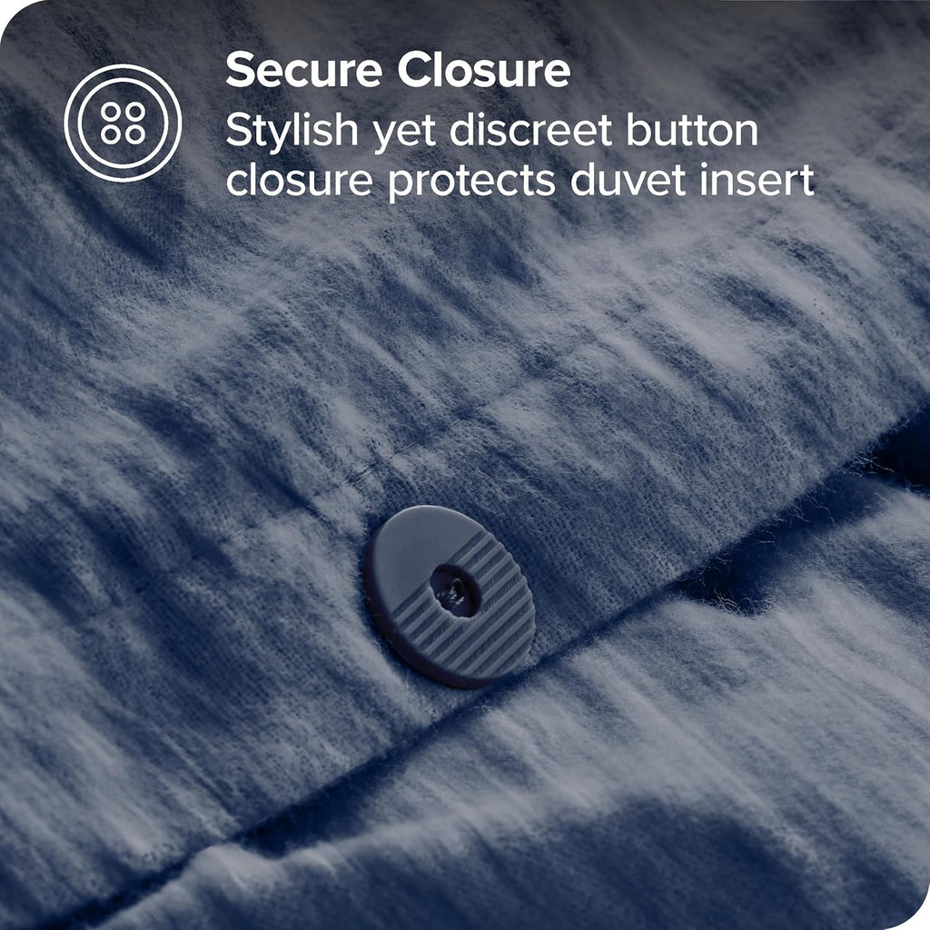 Bare Home Flannel Duvet Cover Set - Full/Queen - 100% Cotton, Velvety Soft Heavyweight Premium Flannel, Double Brushed - Includes Sham Pillow Covers (Full/Queen, Heather Indigo) - Grand Goldman