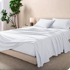 Bare Home Flannel Sheet Set 100% Cotton, Velvety Soft Heavyweight - Double Brushed Flannel - Deep Pocket (Queen, White) - Grand Goldman