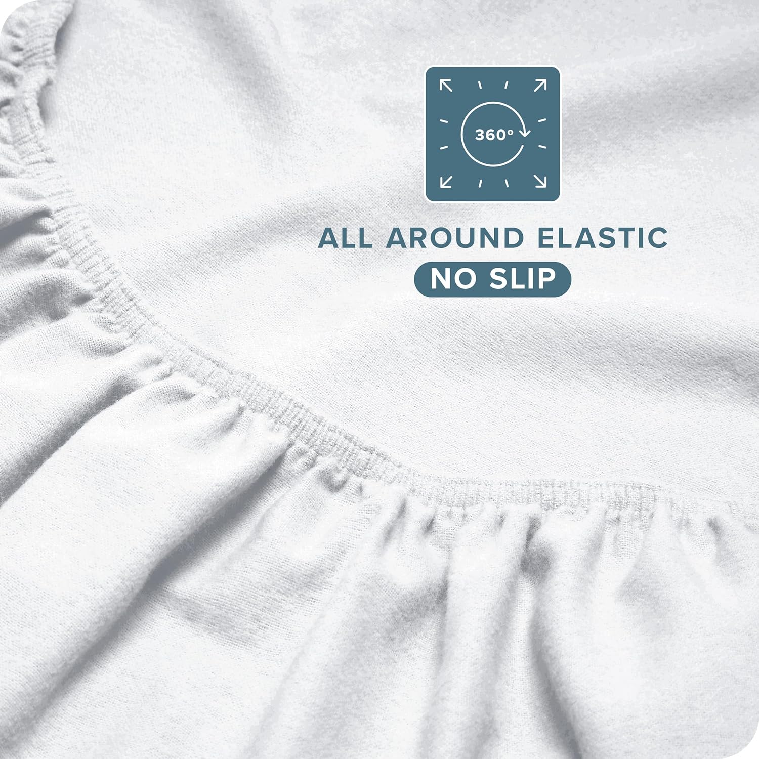 Bare Home Flannel Sheet Set 100% Cotton, Velvety Soft Heavyweight - Double Brushed Flannel - Deep Pocket (Queen, White) - Grand Goldman