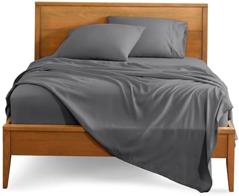 Bare Home Queen Sheet Set - Luxury 1800 Ultra-Soft Microfiber Queen Bed Sheets - Double Brushed - Deep Pockets - Easy Fit - 4 Piece Set - Bedding Sheets & Pillowcases (Queen, Grey) - Grand Goldman