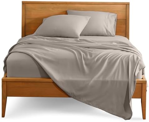 Bare Home Queen Sheet Set - Luxury 1800 Ultra-Soft Microfiber Queen Bed Sheets - Double Brushed - Deep Pockets - Easy Fit - 4 Piece Set - Bedding Sheets & Pillowcases (Queen, Grey) - Grand Goldman