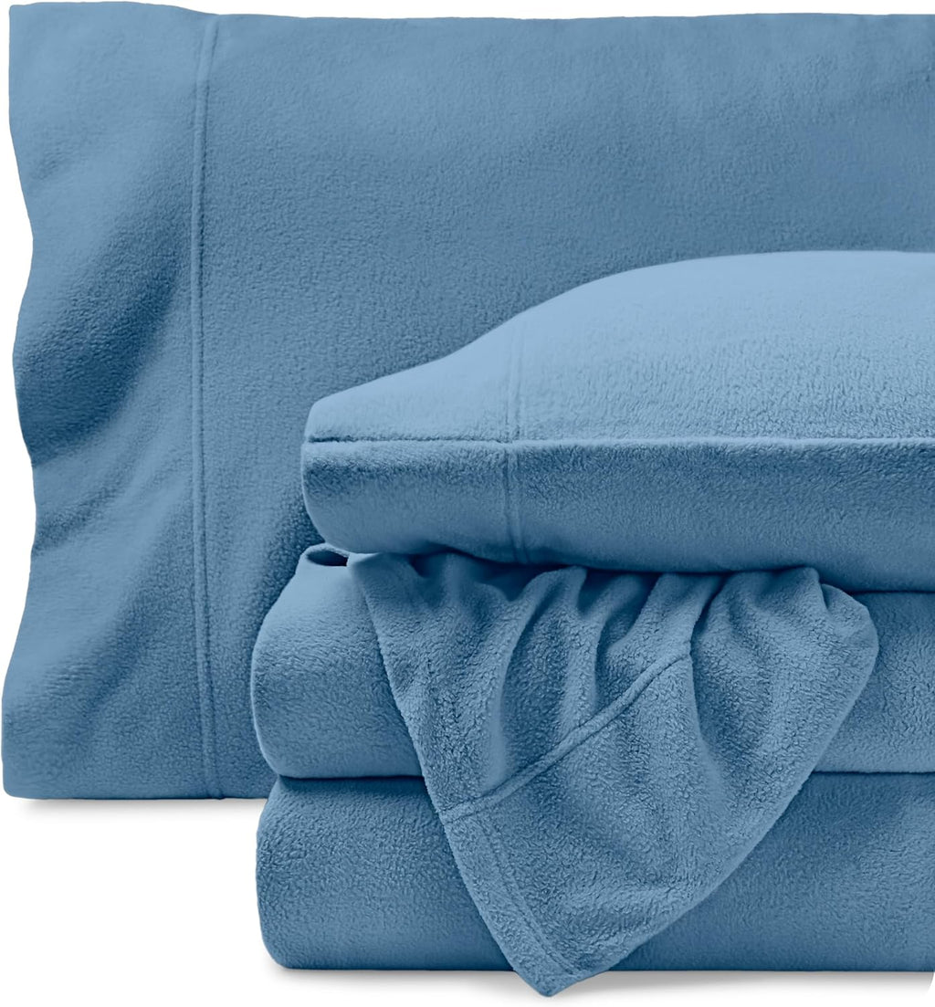 Bare Home Super Soft Fleece Sheet Set - Queen Size - Extra Plush Polar Fleece, No-Pilling Bed Sheets - All Season Cozy Warmth (Queen, Dark Blue) - Grand Goldman