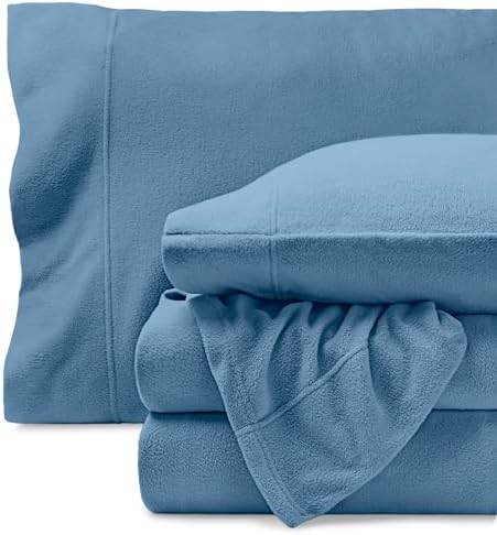 Bare Home Super Soft Fleece Sheet Set - Queen Size - Extra Plush Polar Fleece, No-Pilling Bed Sheets - All Season Cozy Warmth (Queen, Dark Blue) - Grand Goldman