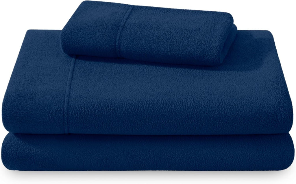 Bare Home Super Soft Fleece Sheet Set - Queen Size - Extra Plush Polar Fleece, No-Pilling Bed Sheets - All Season Cozy Warmth (Queen, Dark Blue) - Grand Goldman